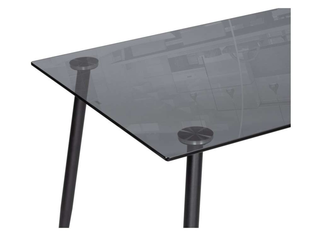 Smoke 120х80х75 clear gray / black Стол стеклянный