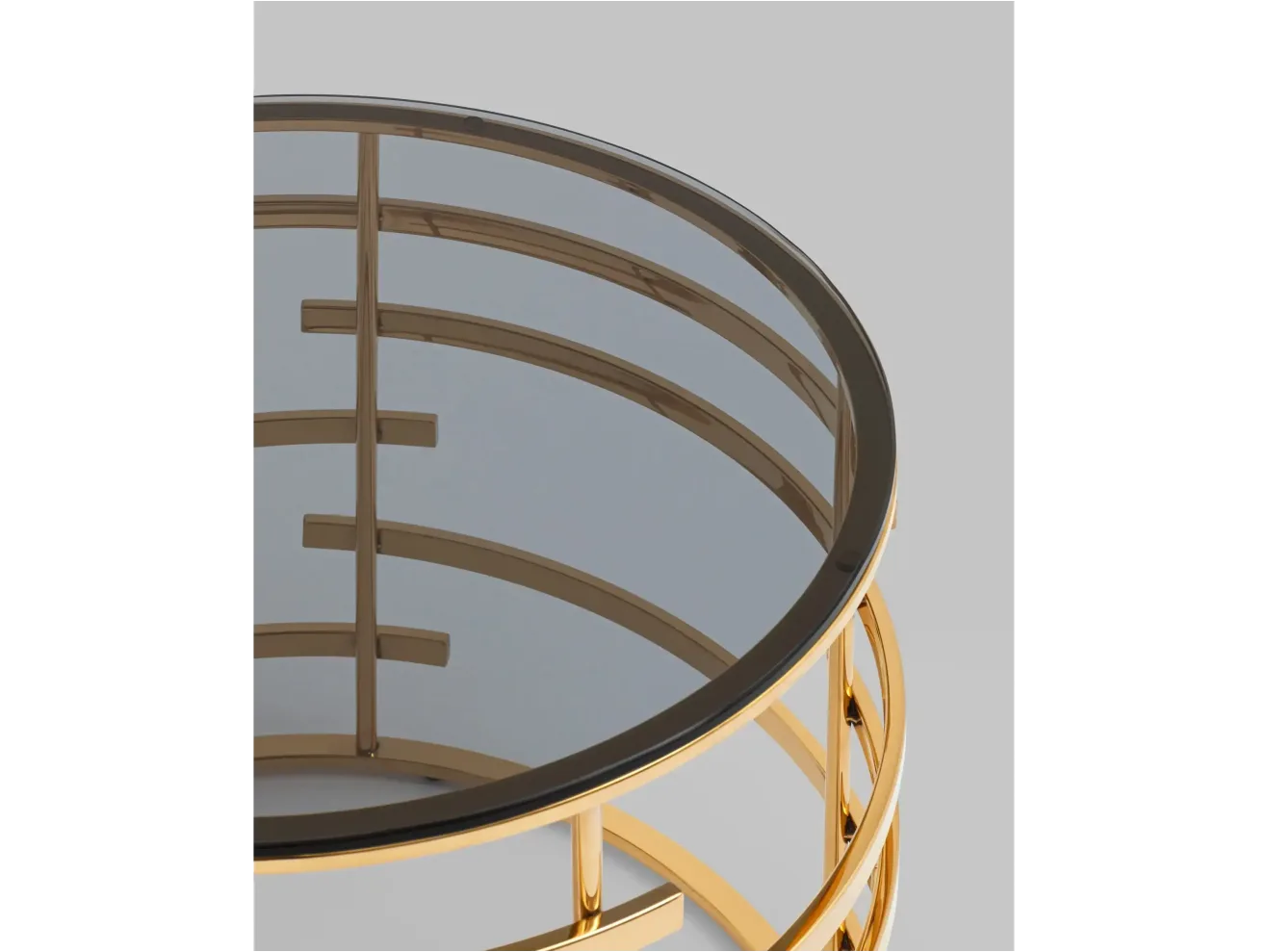 Журнальный столик STOOL GROUP Инфлюэнс 60*60 Стекло smoke/Сталь золото арт. 1599903