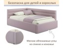Мягкая кровать-тахта Aura 900 лиловая с подъемным механизмом арт. 1246581