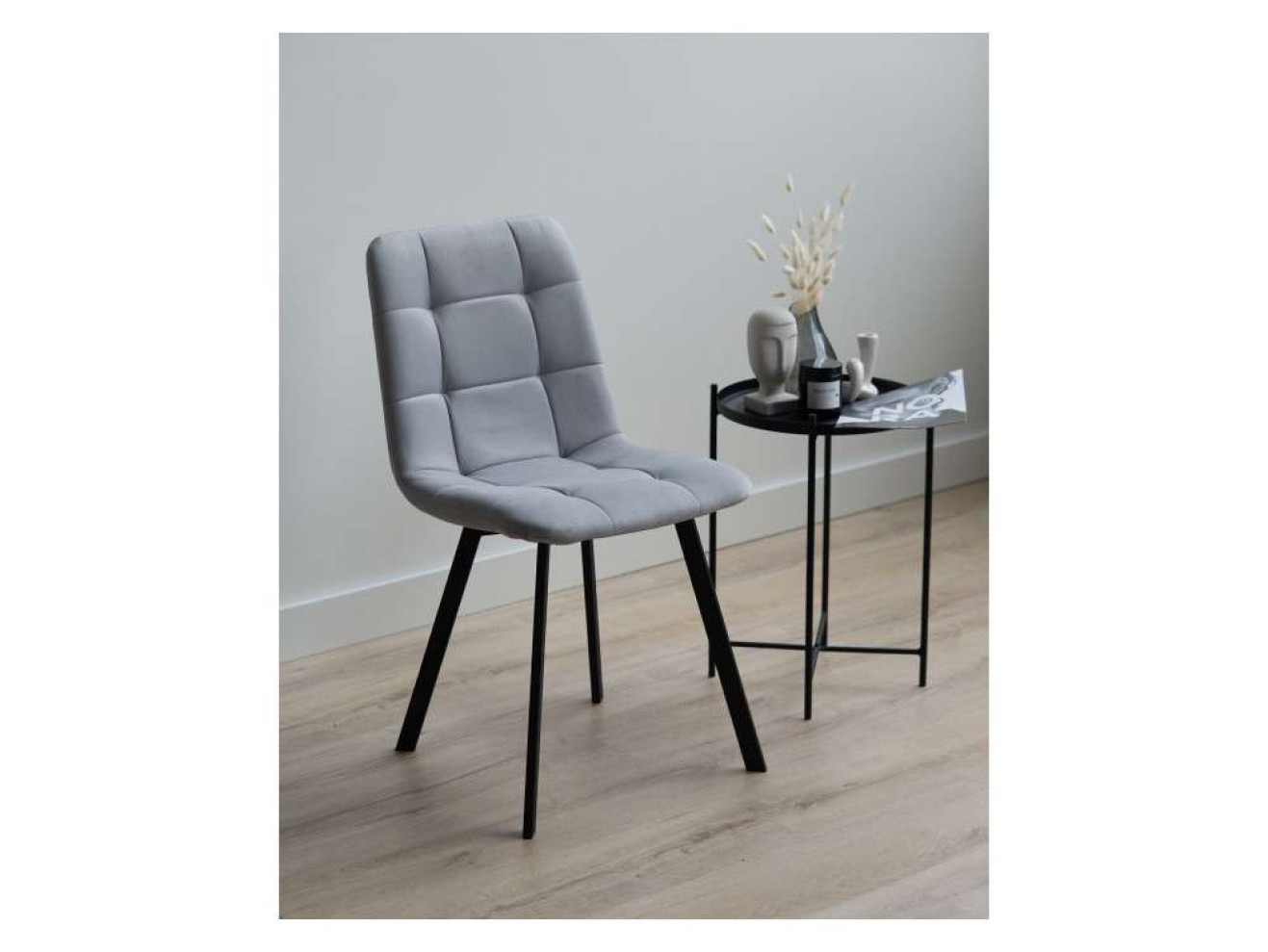Чилли светло-серый / черный Стул на металлокаркасе