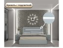 Мягкая кровать NEO с подсветкой и подъемным механизмом мята пастель