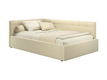 Мягкая кровать-тахта Bonna 1200 бежевая c ортопедическим основанием