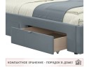 Мягкая кровать-тахта Afelia 1200 серая с ящиками арт. 1147027