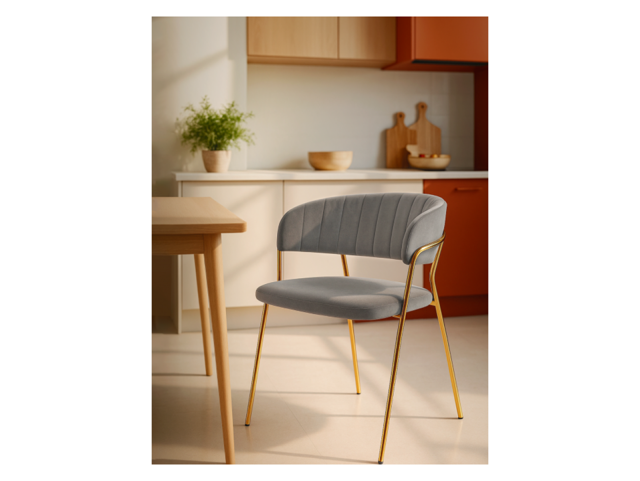 Kamelia gold / gray Стул на металлокаркасе