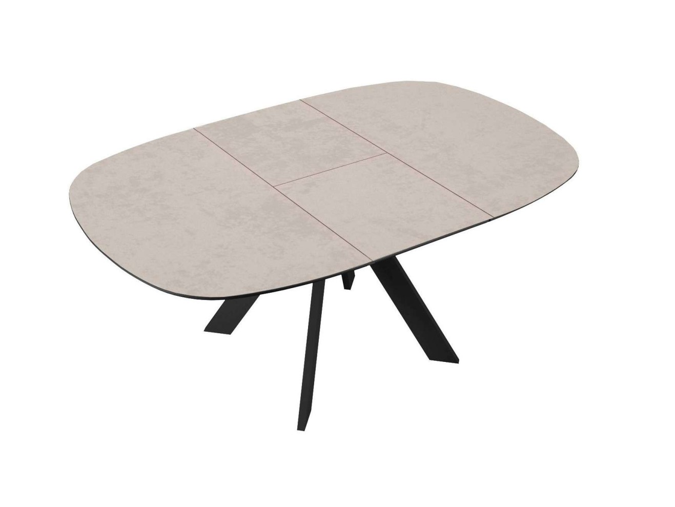 Стол DikLine BK100 Керамика Krater Perla (бежевый матовый)/подстолье черное/опоры черные