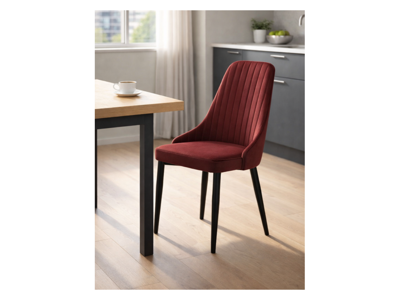 Kora wine red / black Стул на металлокаркасе