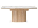 Люмен 140(180)х80 белый с прожилками gilt white / дуб американский Керамический стол