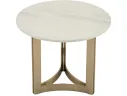 Стол журнальный STOOL GROUP Кассия 60*60 Светлая керамика, сталь шампань арт. 1568371