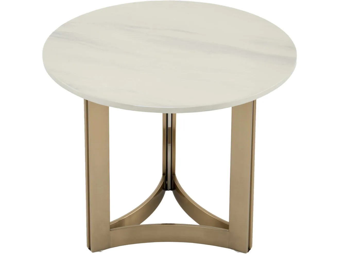 Стол журнальный STOOL GROUP Кассия 60*60 Светлая керамика, сталь шампань арт. 1568371