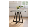 Норфолк 100 серый мрамор / черный Стол стеклянный