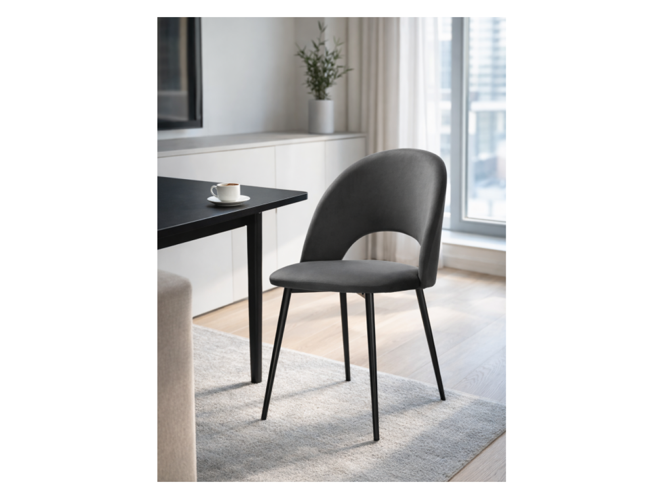 Ирре графитовый / черный глянец Стул на металлокаркасе
