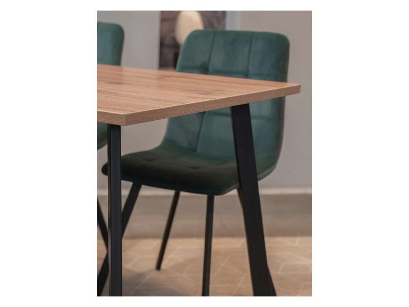 Тринити Лофт 140х80 дуб крафт табачный / черный матовый Стол деревянный
