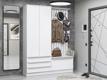 Прихожая Стиль-03 Белый шелк
