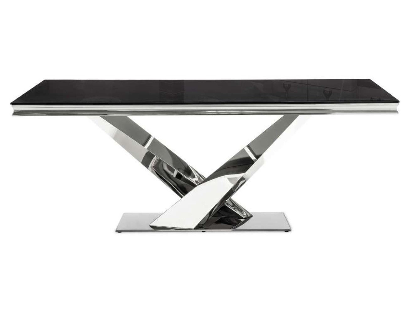 Levon 200x100x75 black Стол стеклянный