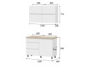 Готовая кухня Токио 1.2 м, Белый