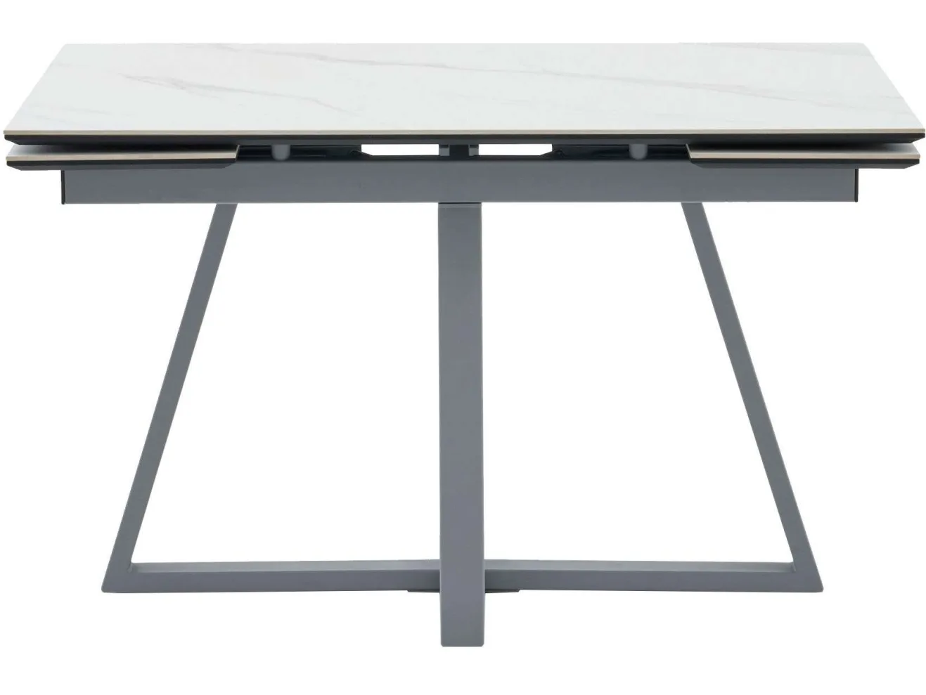 Стол обеденный STOOL GROUP Керас 120-180*80 Snow white, подстолье серое арт. 1568357