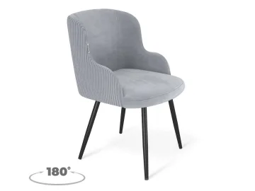 Стул  Sheffilton SHT-ST39-4/S1470-VP стальной серый/вельвет/черный муар