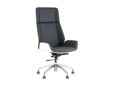 Кресло руководителя TopChairs Crown SN, серо-голубой, белый