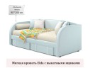Мягкая кровать Elda 900 мята пастель с ортопедическим основанием и матрасом АСТРА