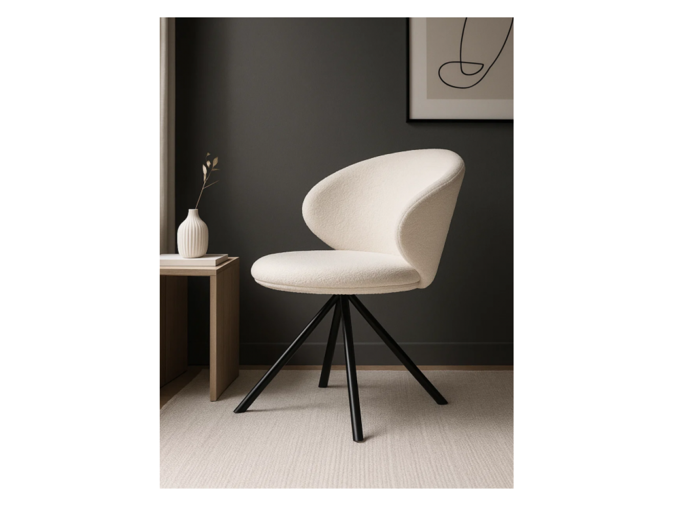 Solomon крутящийся white / black Стул на металлокаркасе