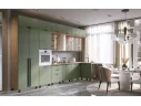 Кухня Бьянка 3,8х1,2/1080м, Крафт золотой/Олива софт арт. 1576543