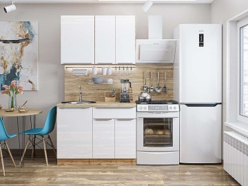 Кухонный гарнитур Фьюжн-05, МДФ, 110 см, Ангел
