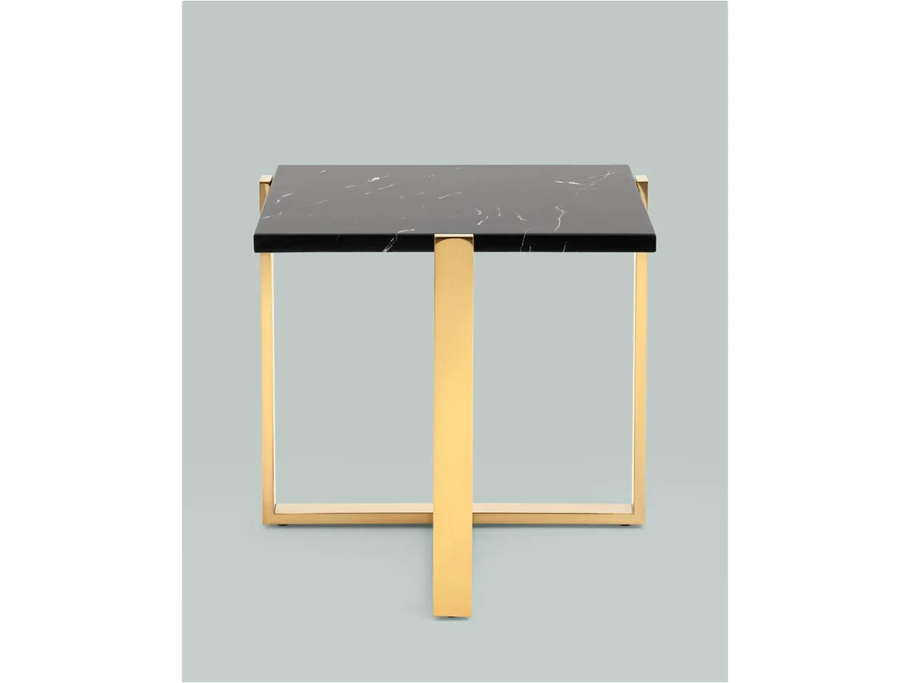 Журнальный столик STOOL GROUP Тоби 61*61 Черный мрамор/Золото арт. 1568183