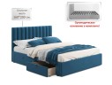 Мягкая кровать Olivia 1600 синяя с ящиками