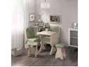 Кухонный набор скамья Лотос 550+550+Стол СКР-1+табурет Тюльпан-2 шт.+Этажерка / Ясень  / Велюр Мохито арт. 1222683