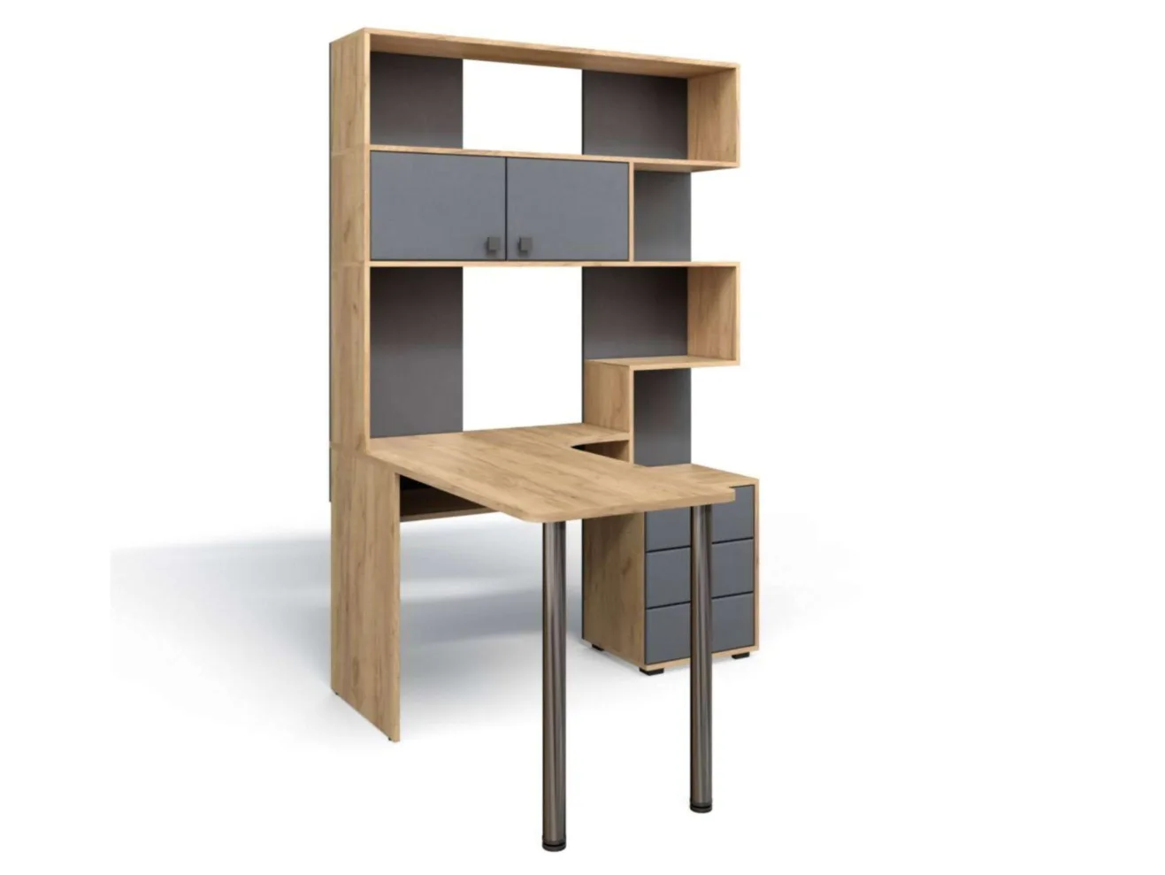 Стол Компьютерный СК-10 ЛЕВЫЙ Дуб крафт/Графит арт. 808775