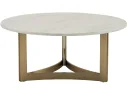 Стол журнальный STOOL GROUP Кассия 90*90 Светлая керамика, сталь шампань арт. 1568367