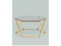 Журнальный столик STOOL GROUP Круз 93*80 Стекло smoke/Сталь золото арт. 1599899