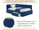 Мягкая кровать-тахта Milena 900 синяя c ящиками арт. 1377511