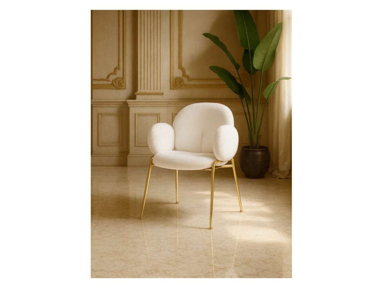 Kalipso white / gold Стул на металлокаркасе