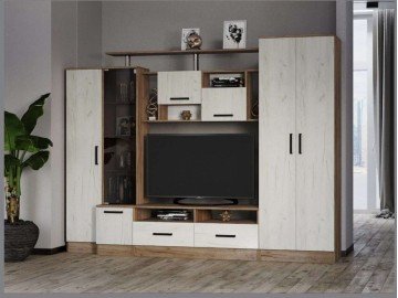 Гостиная Оскар-5, крафт табачный/крафт белый