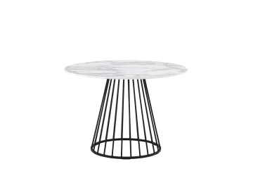 Стол обеденный STOOL GROUP Ливерпуль 110*110 белый мрамор черная ножка
