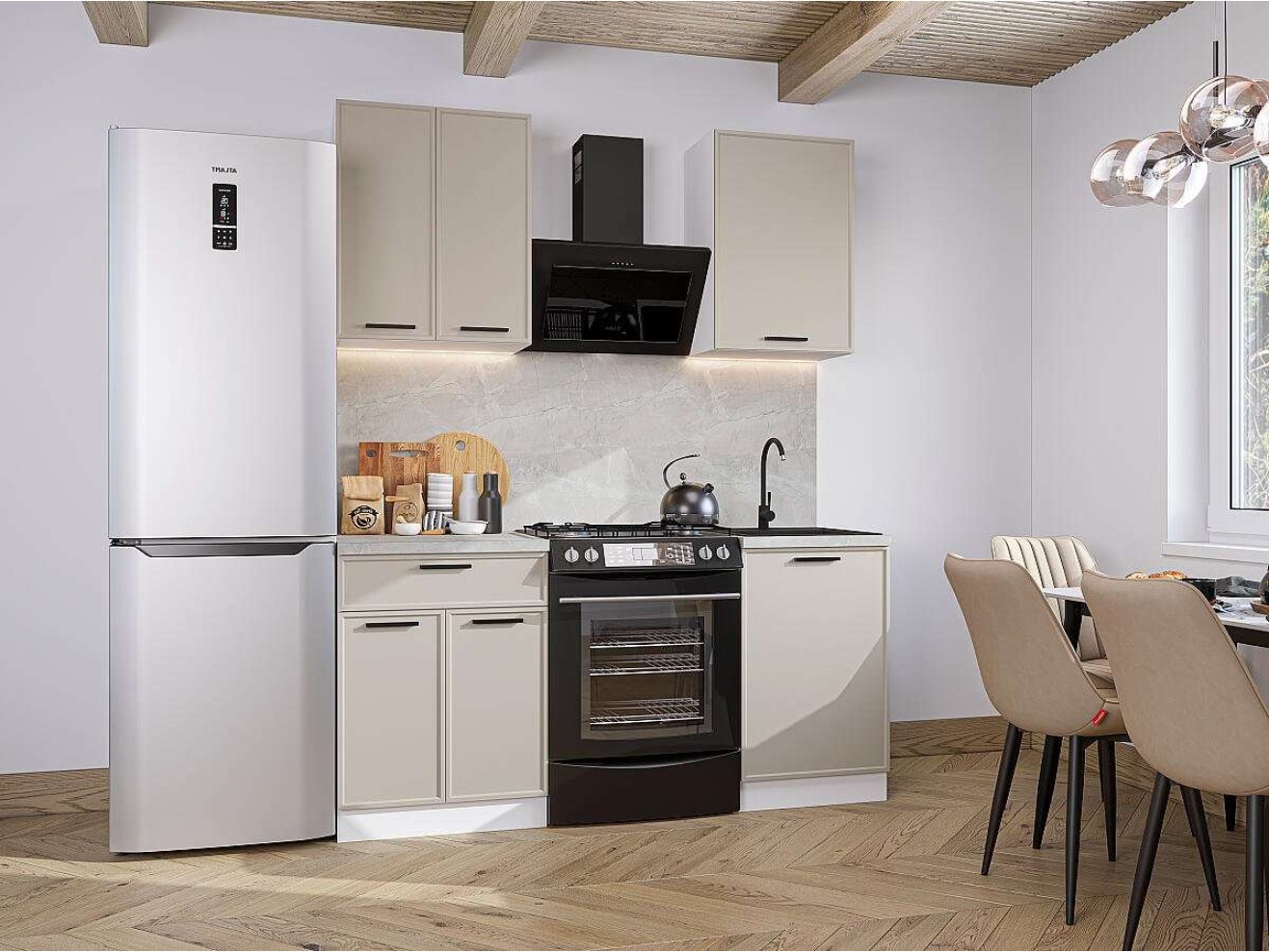 Кухонный гарнитур Фрейм-07, МДФ, 110 см, Глиняный шелк арт. 1589041