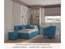 Мягкая кровать Milena 900 синяя с ортопедическим основанием арт. 970313