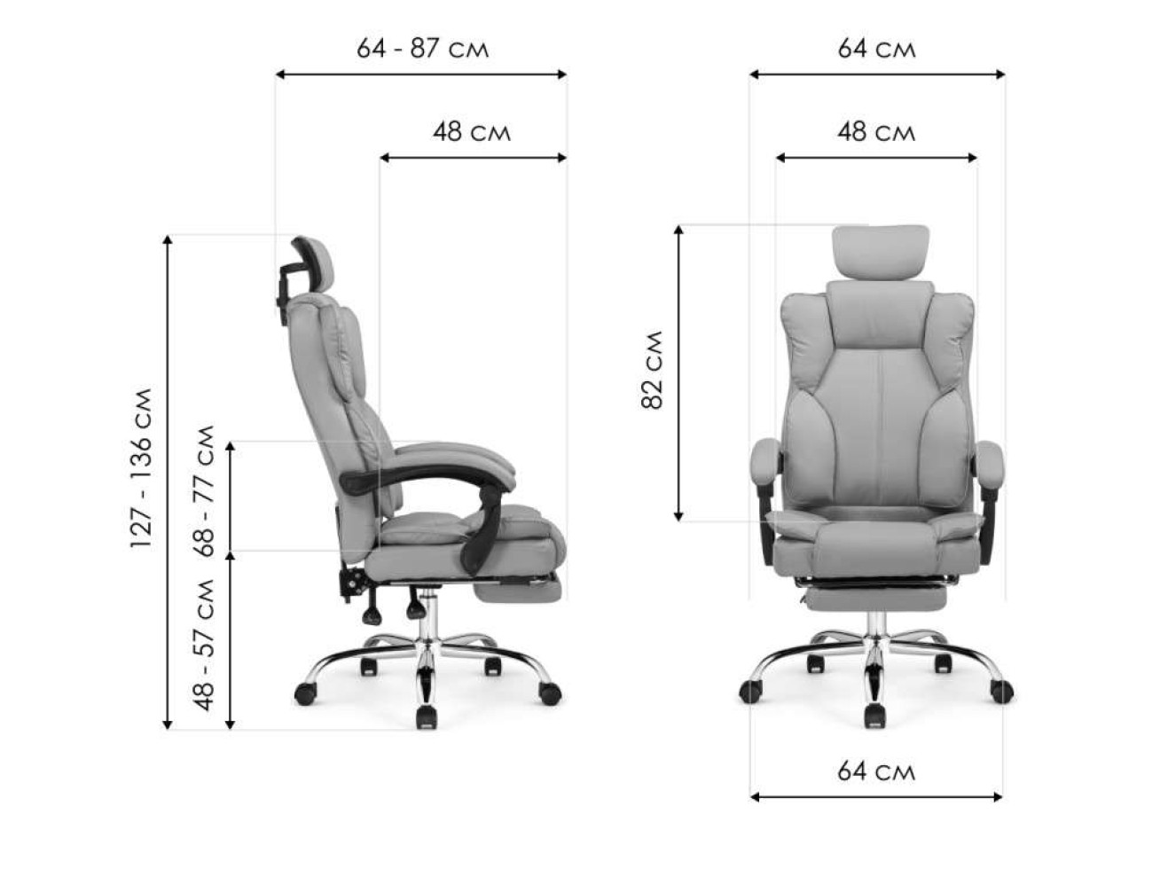 Baron light gray Компьютерное кресло