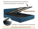 Мягкая кровать Erika 1600 синяя с подъемным механизмом
