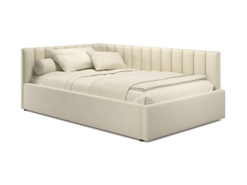 Мягкая кровать Milena 1200 беж с ортопедическим основанием