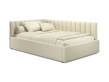 Мягкая кровать Milena 1200 беж с ортопедическим основанием