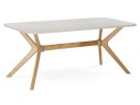 Unika 180x80 белый спеченный камень / светлое дерево Керамический стол