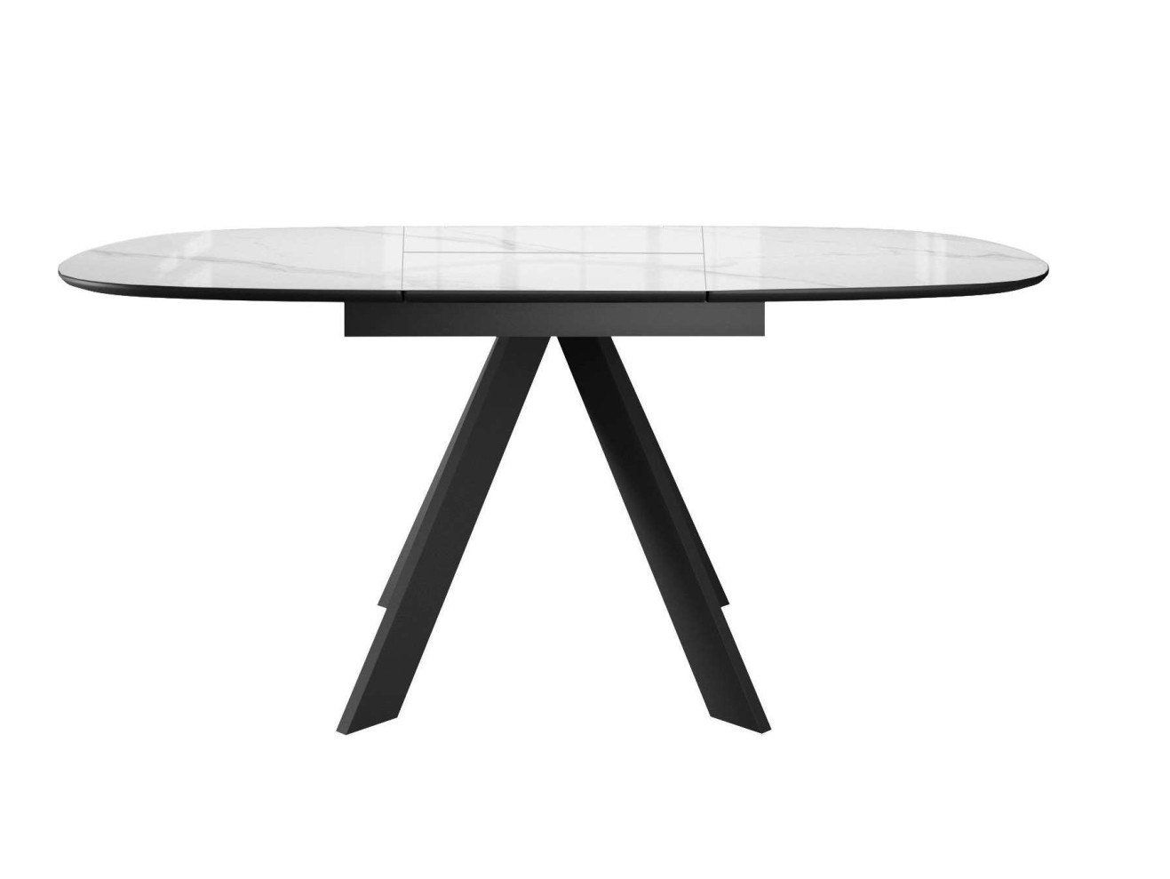Стол DikLine BK100 Керамика Carrara Gloss (мрамор глянец белый)/подстолье черное/опоры черные