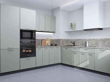 Кухонный гарнитур угловой Квадро-02, МДФ, 240×215 см, Аквамарин