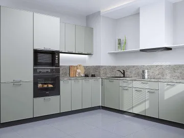 Кухонный гарнитур угловой Квадро-02, МДФ, 240×215 см, Аквамарин