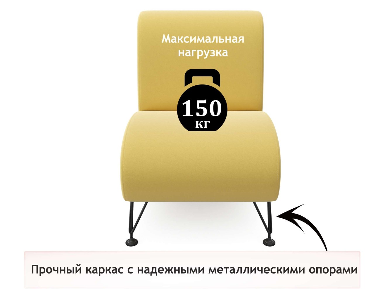 Мягкое дизайнерское кресло Pati желтый