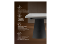 Симмонс 180(260)x90 statuario titan gloss / черный / орех дуб монтана Керамический стол