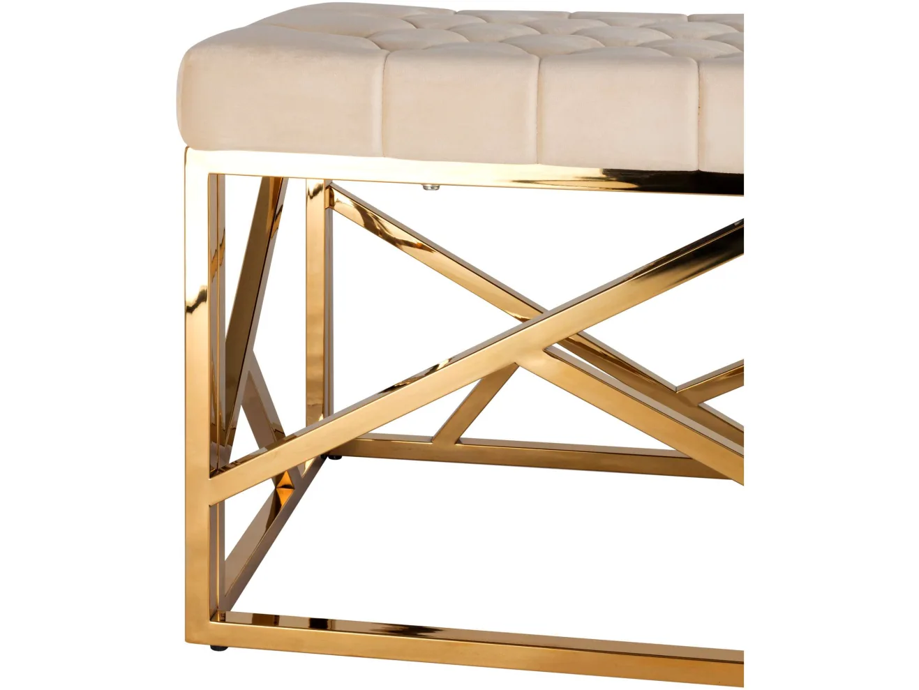Банкетка-скамейка Stool Group АРТ ДЕКО Вельвет бежевый/Сталь золото  Meb арт. 1599013