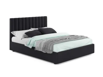 Мягкая кровать Olivia 1600 темная с ортопедическим основанием